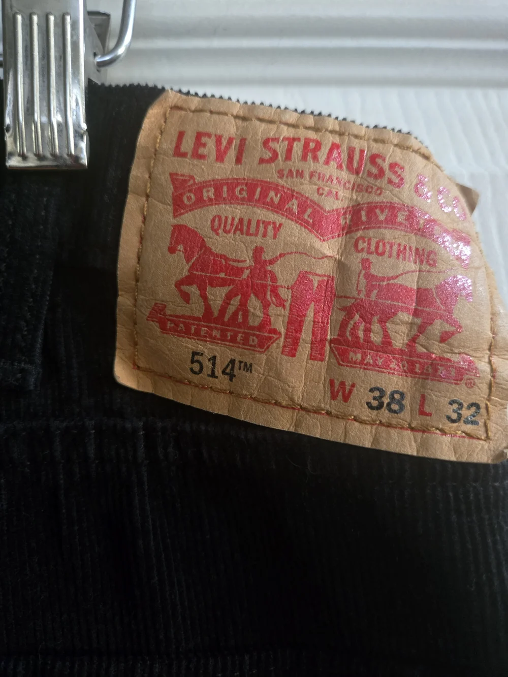 Levi's Men's Black Corduroy Straight Leg Pants- Size 38x32